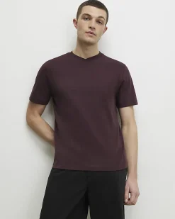 Red Slim Fit Cotton Essential V Neck T-Shirt