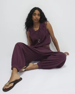Red Tie Shoulder Lounge Set