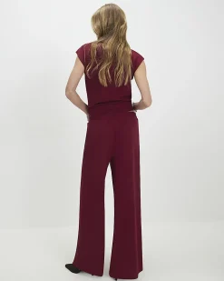 Red Wide Leg Trousers