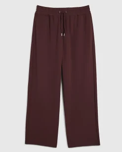 Red Wide Leg Twill Joggers