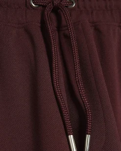 Red Wide Leg Twill Joggers