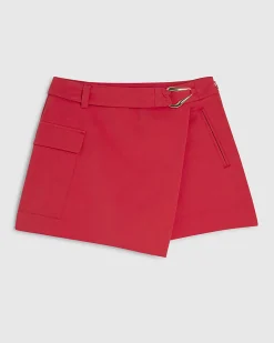 Red Wrap Utility Skort