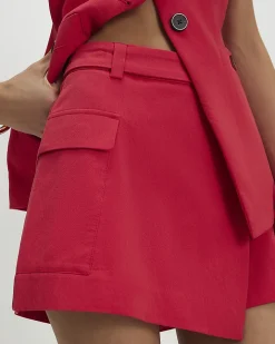 Red Wrap Utility Skort