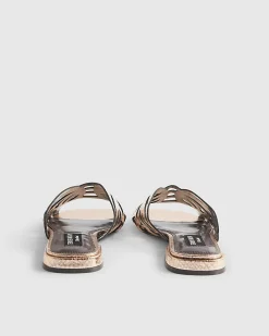 Rose Gold Butterfly Mule Flat Sandals