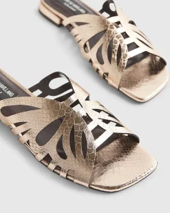 Rose Gold Butterfly Mule Flat Sandals
