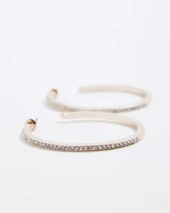 Rose Gold Diamante Hoop Earrings
