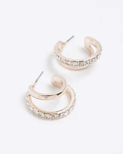 Rose Gold Double Hoop Earrings