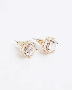 Rose Gold Halo Stud Earrings
