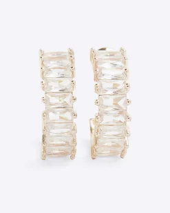 Rose Gold Hoop Diamond Simulant Earrings
