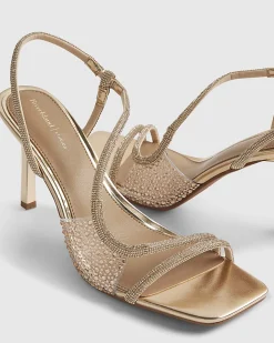 Rose Gold Perspex Diamante Sandals