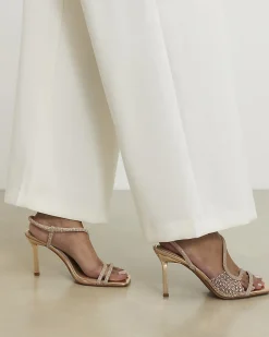 Rose Gold Perspex Diamante Sandals