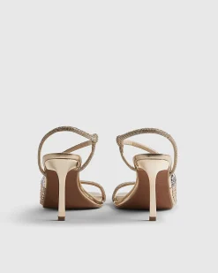 Rose Gold Wide Fit Perspex Diamante Heels