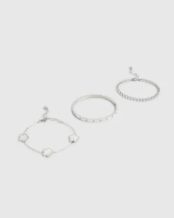 Silver 3 Pack Bracelets