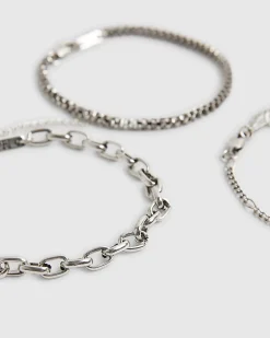 Silver Chain Pack Of 3 Bracelets