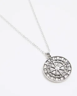 Silver Compass Necklace