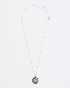Silver Compass Necklace
