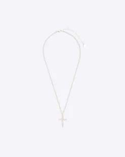 Silver Cross Pendant Necklace