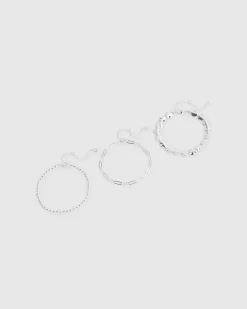 Silver Disc Anklet 3 Pack