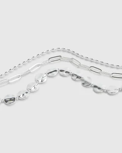 Silver Disc Anklet 3 Pack
