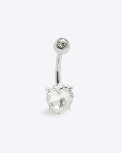 Silver Heart Belly Bar