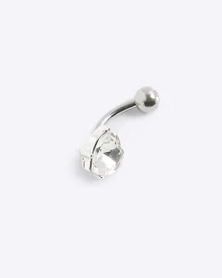 Silver Heart Belly Bar