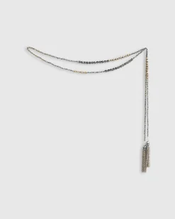 Silver Mixed Metal Beaded Belt