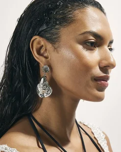 Silver Mussel Shell Earrings