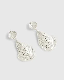 Silver Mussel Shell Earrings