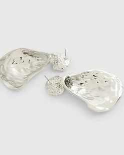Silver Mussel Shell Earrings