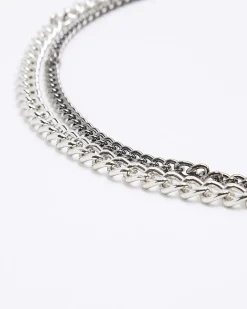 Silver Rhinestone Chunky Necklace