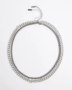 Silver Rhinestone Chunky Necklace