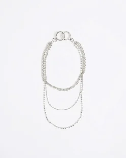 Silver Rhodium Multi Row Trousers Chain