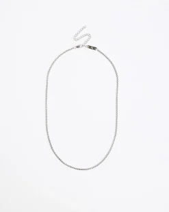 Silver stainless steel cable chain necklace