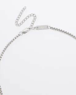 Silver stainless steel cable chain necklace