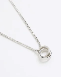 Silver Stainless Steel Circular Necklace
