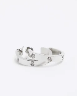 Silver Stainless Steel Hoop Earrings