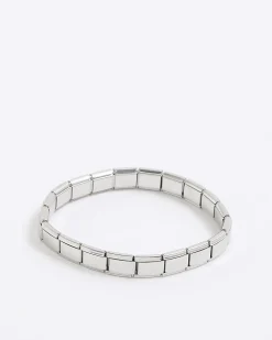 Silver Stainless Steel Stretch Bracelet