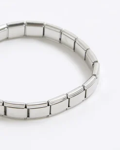 Silver Stainless Steel Stretch Bracelet