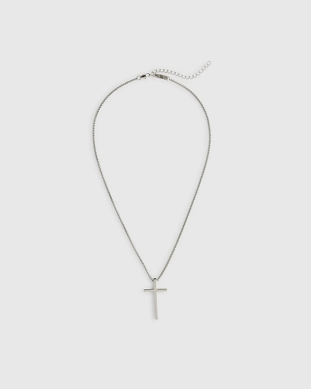 Silver Steel Cross Necklace