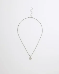 Silver Steel Hexagon Chain Necklace