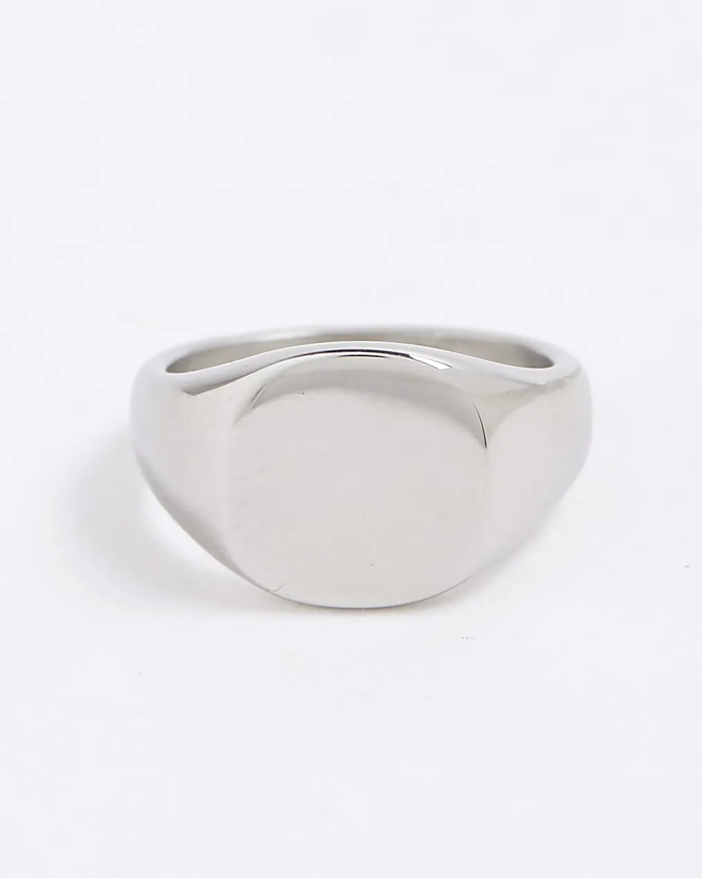 Silver Steel Signet Ring
