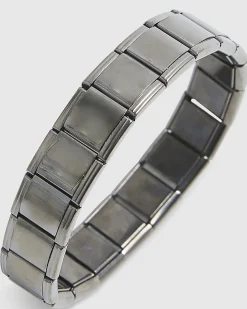 Silver Steel Stretch Square Bracelet