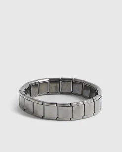 Silver Steel Stretch Square Bracelet