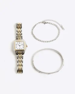 Silver Watch And Bracelet Multipack