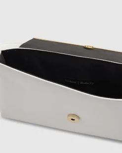 White Bar Front Clutch Bag