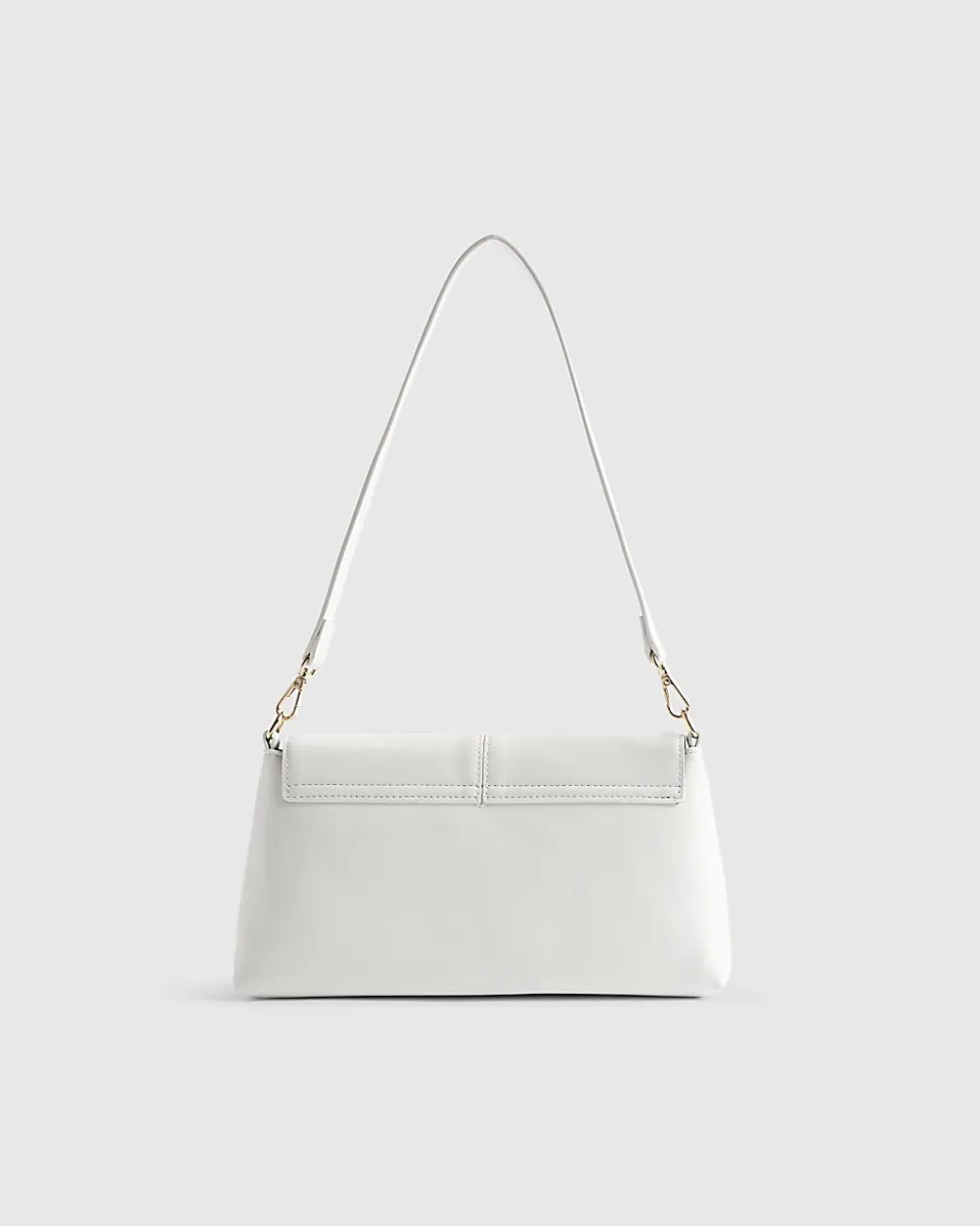 White Bar Front Clutch Bag