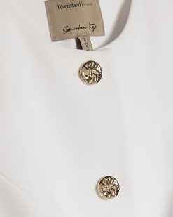 White Button Detail Waistcoat