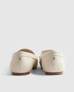 White Charm Bow Loafers