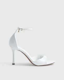 White Closed Back Heeled Sandals
