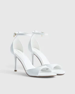 White Closed Back Heeled Sandals